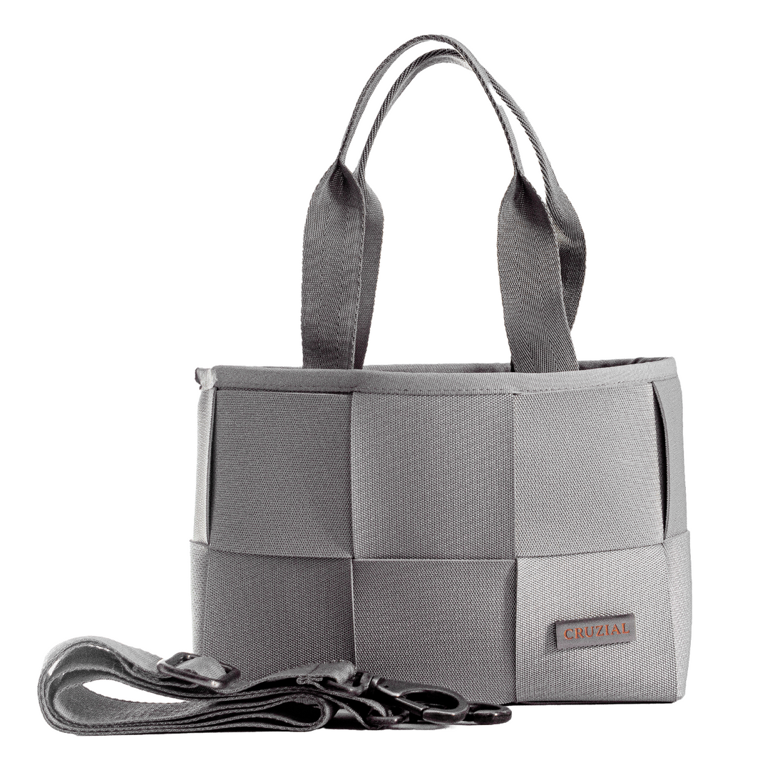 "ÓRBITA" BOLSO TEJIDO PEQUEÑO - GRIS