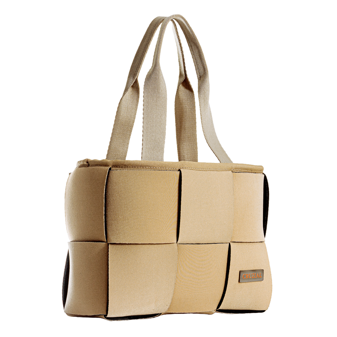 "ÓRBITA" BOLSO TEJIDO PEQUEÑO - BEIGE