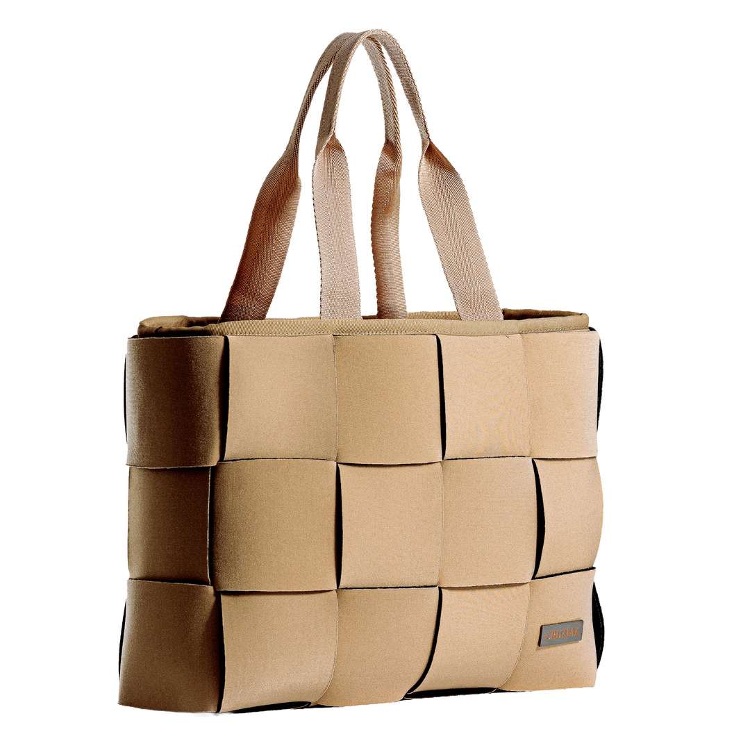 "ÓRBITA" BOLSO TEJIDO GRANDE - BEIGE