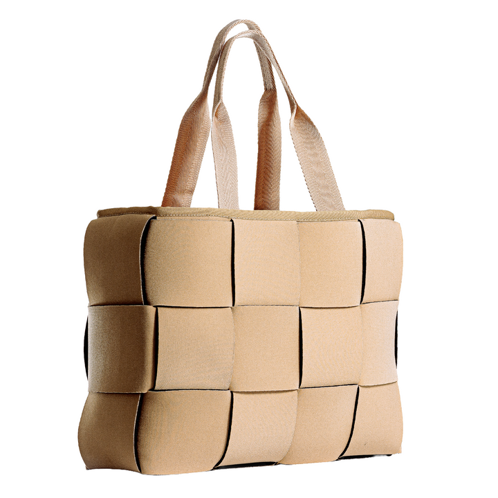 "ÓRBITA" BOLSO TEJIDO GRANDE - BEIGE