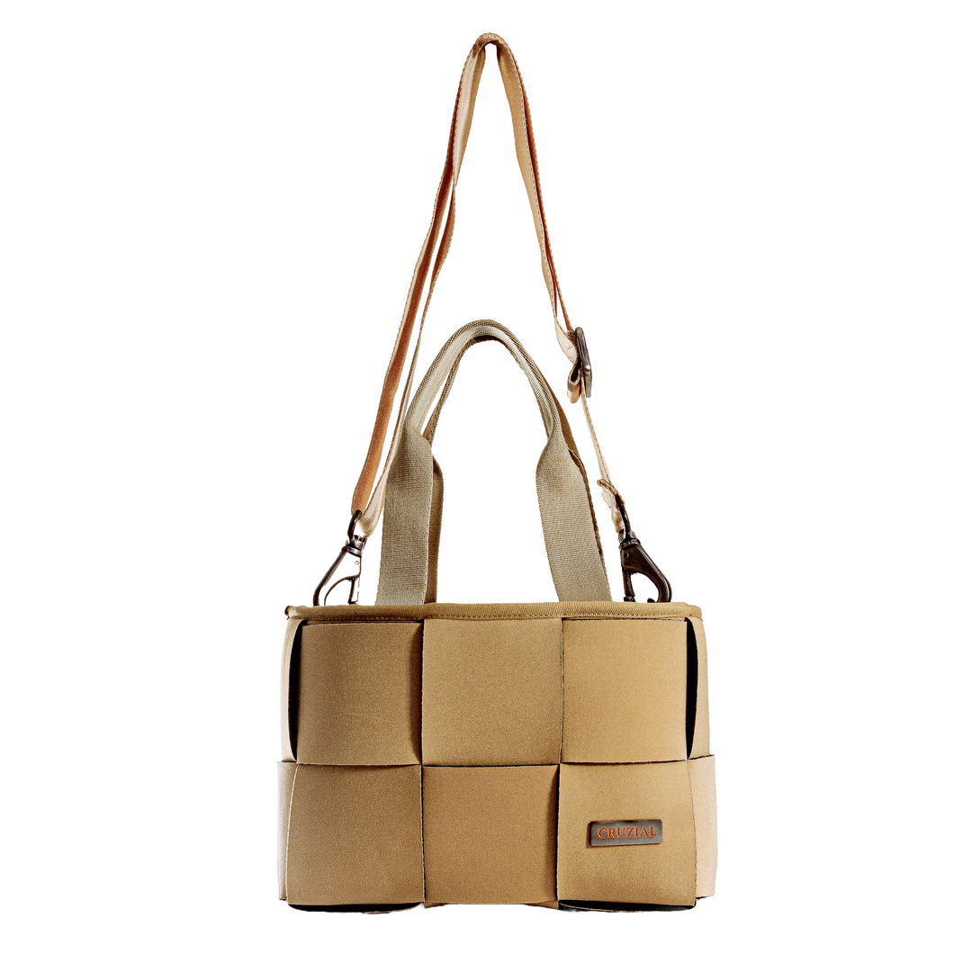 "ÓRBITA" BOLSO TEJIDO PEQUEÑO - BEIGE