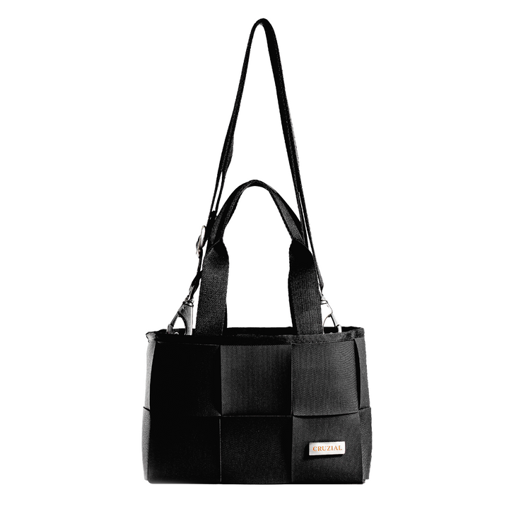 "ÓRBITA" BOLSO TEJIDO PEQUEÑO - NEGRO